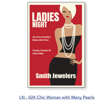 Chic Woman with Many Pearls